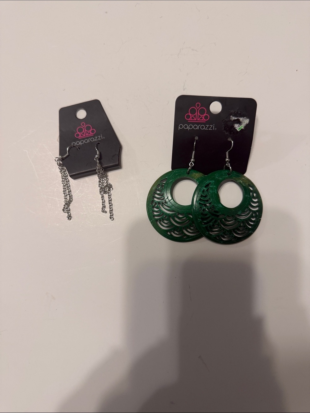 Paparazzi Emerald Cutout Disc Drop Earrings - Green